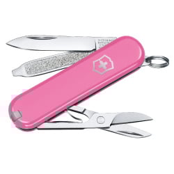 Victorinox - scyzoryk classic sd ze skórzanym etui - różowy/szary