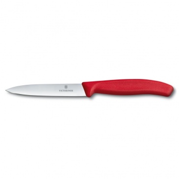VICTORINOX - Swiss Classic - Nóż do warzyw i owoców - Gładkie ostrze - 10 cm - Czerwony
