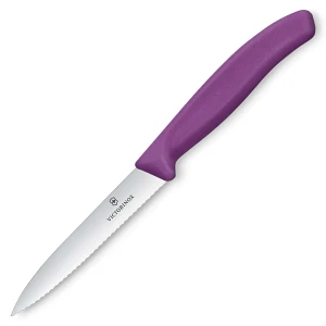 VICTORINOX - Swiss Classic - Nóż do warzyw i owoców - Ząbkowane ostrze - 10 cm - Fioletowy VICTORINOX - Swiss Classic - Nóż do warzyw i owoców - Ząbkowane ostrze - 10 cm - Fioletowy