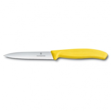 VICTORINOX - Swiss Classic - Nóż do warzyw i owoców - Ząbkowane ostrze - 10 cm - Żółty