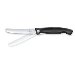 VICTORINOX - Swiss Classic - Składany nóż do warzyw i owoców - Ząbkowane ostrze - 11 cm - Czarny