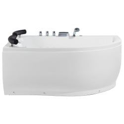 Wanna narożna led prawa z hydromasażem 158 x 113 cm biała paradiso