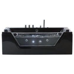 Wanna narożna z hydromasażem LED SAMANA 162 x 76 cm Czarny