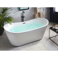 Wanna wolnostojąca LED z hydromasażem ANTIGUA 168 x 80 cm Biały