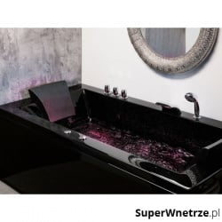 Wanna z hydromasażem prawa czarna Bompensiero BLmeble