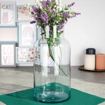 Wazon na kwiaty dekoracyjny szklany 28,5 cm