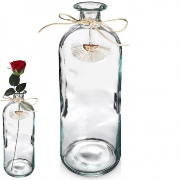 Wazon na kwiaty z zawieszką dekoracyjny szklany 26 cm
