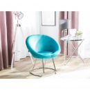 Welurowe krzesło tapicerowane turkusowe FLOBY