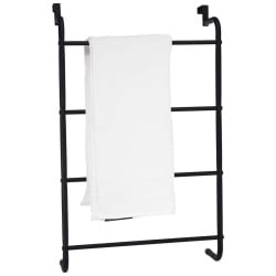 Wieszak metalowy, czarny, na ręczniki, łazienkowy, zawieszany, drabinka na drzwi, bez wiercenia Wieszak metalowy, czarny, na ręczniki, łazienkowy, zawieszany, drabinka na drzwi, bez wiercenia