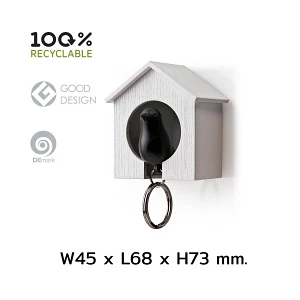 Wieszak na klucze Budka biały/różowy 10091-WH-PK
