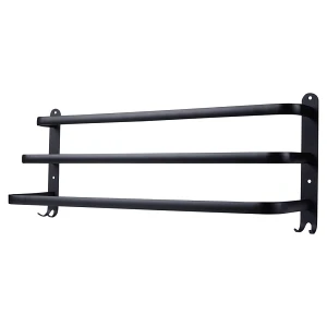 Wieszak na ręczniki aluminiowy czarny 60 cm