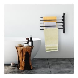 Wieszak na ręczniki do łazienki ścienny uchwyt czarny -yoka