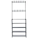 Wieszak na ubrania z regałem na buty metalowy czarny 57x28x156 cm - zdjęcie 9