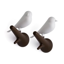 Wieszaki Ptaki brązowy/biały 10067-BN-WH Wieszaki Ptaki brązowy/biały 10067-BN-WH