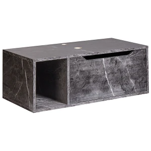 Wisząca szafka pod umywalkę CASCAVEL 80 cm Czarny marmur