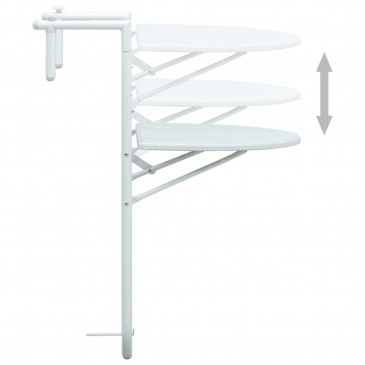 Wiszący stolik balkonowy, biały, 60x64x83,5 cm, plastikowy