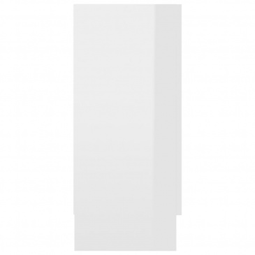 Witryna na wysoki połysk, biała, 120x30,5x70 cm, płyta wiórowa