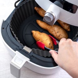 Wkład do frytkownicy air fryer beztłuszczowej silikonowy szary 20 cm