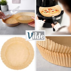 Wkład do frytkownicy beztłuszczowej Air Fryer papierowy okrągły 19 cm 50 szt.