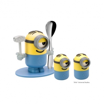 WMF- Zestaw Minionki podstawka na jajka+2 el