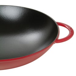 Wok żeliwny z pokrywką Staub Czerwony 37 cm