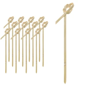 Wykałaczki BAMBUSOWE, szpikulce, szpilki, do przystawek, przekąsek, patyczki 9 cm, 50 sztuk