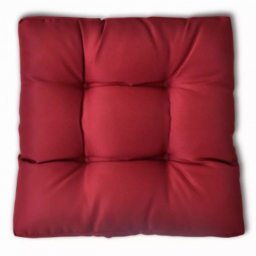 Wyściełana poduszka na siedzenie 50 x 50 x 10 cm czerwone wino