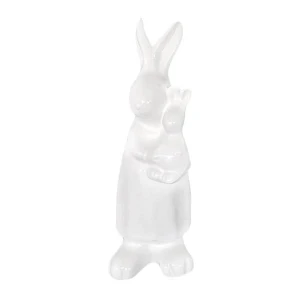 Zając z dzieckiem "Szkl.białe" 30x12cm/OD8522 Zając z dzieckiem "Szkl.białe" 30x12cm/OD8522
