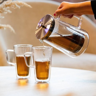 Zaparzacz do herbaty szklany 1000 ml diva srebrny  (4)