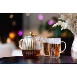 Zaparzacz do herbaty Vialli Design Tulip 1L Stal Nierdzewna Złoty Mat