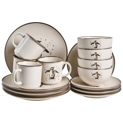 Zastawa stołowa 16-częściowa CINNAMON Kamionka Złamana biel