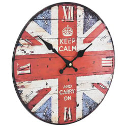 Zegar ścienny do kuchni, w stylu vintage, flaga UK, 30 cm