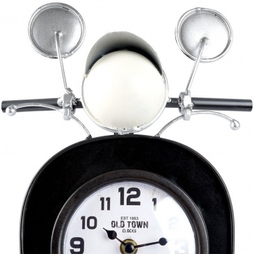 Zegar ścienny skuter metalowy retro vintage czarny 21x9x44,5 cm