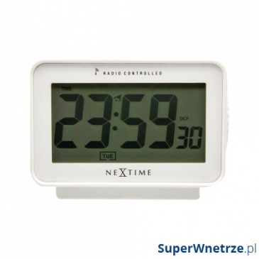 Zegar stojący 7,8 x 12,4 cm NeXtime Easy Alarm Radiocontrolled biały