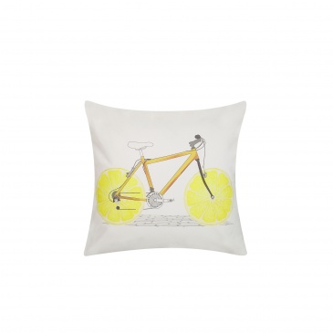 Zestaw 2 bawełnianych poduszek dekoracyjnych motyw roweru 45 x 45 cm wielokolorowy RUSCUS