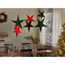Zestaw 2 dekoracji wiszących gwiazda motti 45 cm papier czarny