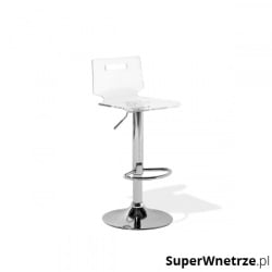 Zestaw 2 hokerów barowych transparentna biel MALTA BLmeble