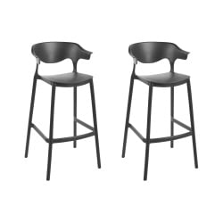 Zestaw 2 krzeseł barowych ogrodowych GUBBIO Czarny