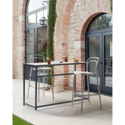 Zestaw 2 krzeseł barowych ogrodowych PORANO Beżowy