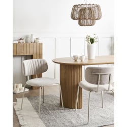 Zestaw 2 krzeseł do jadalni IRINS Szenil Jasnobeżowy Zestaw 2 krzeseł do jadalni IRINS Szenil Jasnobeżowy