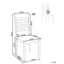 Zestaw 2 krzeseł do jadalni ORTLEY Drewno Ciemny brąz/ zielony