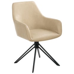 Zestaw 2 krzeseł do jadalni SANSARC Ekoskóra Beżowy
