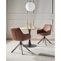 Zestaw 2 krzeseł do jadalni SANSARC Ekoskóra Brązowy