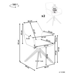 Zestaw 2 krzeseł do jadalni SANSARC Ekoskóra Ciemnozielony