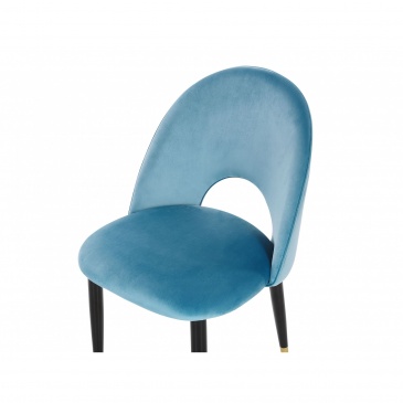 Zestaw 2 krzeseł do jadalni welurowy niebieski MAGALIA