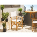 Zestaw 2 krzeseł ogrodowych akacjowych jasne drewno z białym CINE
