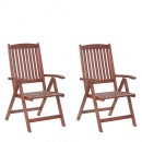 Zestaw 2 krzeseł ogrodowych drewnianych TOSCANA