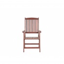 Zestaw 2 krzeseł ogrodowych drewnianych z białymi poduszkami TOSCANA