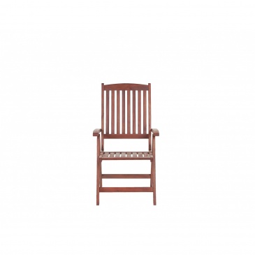 Zestaw 2 krzeseł ogrodowych drewnianych z poduszkami czerwonymi TOSCANA