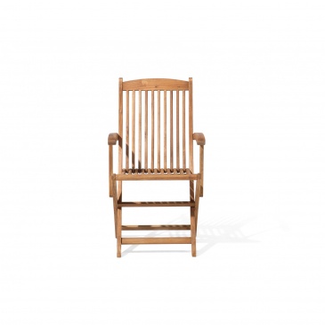 Zestaw 2 krzeseł ogrodowych drewno akacjowe z podłokietnikami MAUI